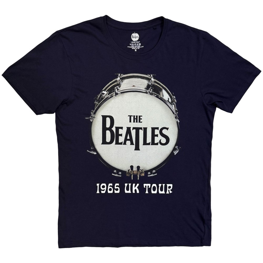 The Beatles - 1965 UK Tour Ringo Drum Heren Tshirt - Blauw